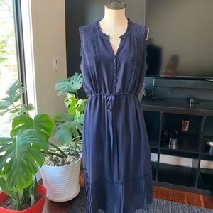A New Day Navy Blue Pleated Dress size L
